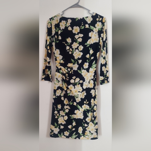 Lauren Ralph Lauren navy flower dress size 4 - Picture 7 of 8
